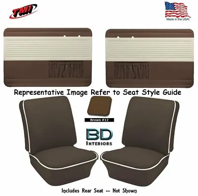 1965-66 VW Bug OEM Door Panel & Upholstery Cover Kit Sedan - Brown • $949.41
