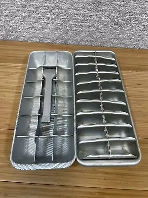 Lot Of 2 Vintage Aluminum Metal Ice Cube Trays 18  And 20 Cubes. • $12