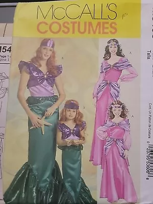 McCall's 5498 Ariel Little Mermaid / Jasmine Costume Pattern Kids 3-8  Uncut • $7.99