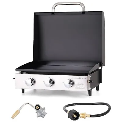 3 Burner Portable Camping Griddle Flat Top Grill 29  Propane Gas Table Top Grill • $167.99