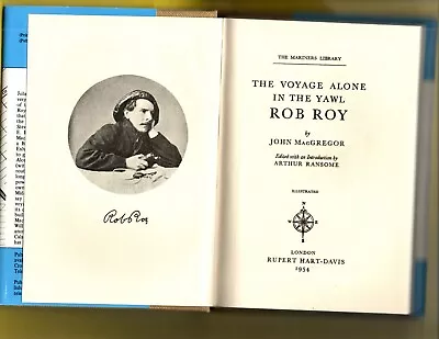 Voyage Alone In The Yawl Rob Roy John MacGregor Reprint Hard Cover Dust Jacket • $19.99