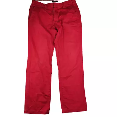 GANT New Haven Mens Chino Trousers W32 L30 Normal Waist Regular Fit Red • £14.99