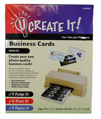 U Create It Print And Design Business Cards Makes 80 Do It Yourself • $9.99