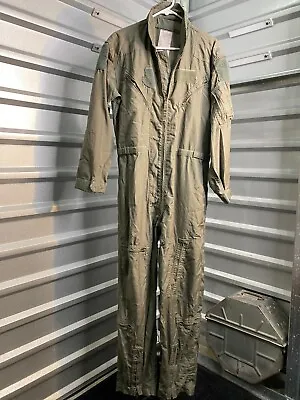 Vintage 1960s Green Flown Flying Pilot Military Coveralls B USAF Flight Suit   • $25