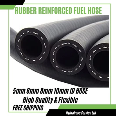 £2.55 • Buy FUEL HOSE RUBBER REINFORCED FOR PETROL OIL DIESEL WATER E10 5mm 6mm 8mm 10mm ID