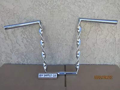 $69 • Buy New'chrome Bicycle Flat Twisted Handle Bar For Lowrider, Cruiser Tricycles, 