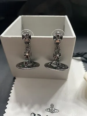 Vivienne Westwood Clear Orb Saturn Drop Earrings With Box And Dust Bag • $72