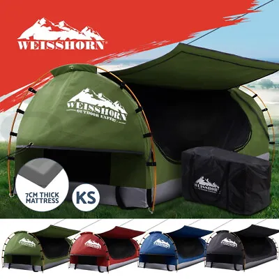 $189.95 • Buy Weisshorn King Single Swag Camping Swags Canvas Dome Tent Hiking Beach 4 Colours