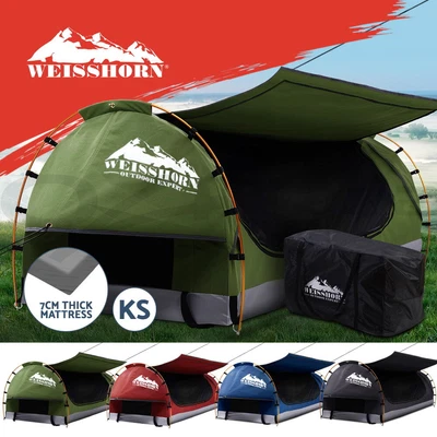 $145.95 • Buy Weisshorn King Single Swag Camping Swags Canvas Dome Tent Hiking Beach 4 Colours