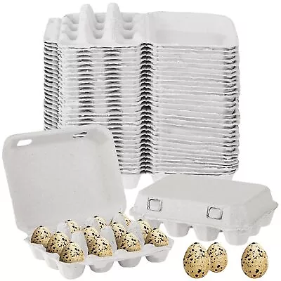 60 Pcs Quail Egg Cartons Paper Pulp Egg Basket A Dozen Egg Crates Blank Cardb... • $40.86