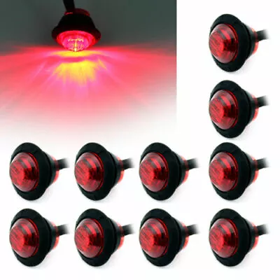 10x 12V 3/4  Round LED Indicators Light Bullet Clearance Side Marker Light Lamps • £9.99