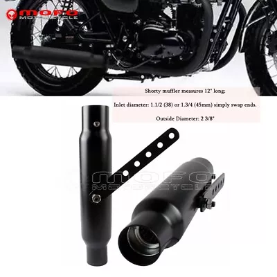 2Pcs 12'' Shorty Motorcycle Exhaust Mufflers Pipes For Harley Chopper Universal • $102