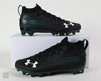 NEW Under Armour Spotlight MC Black Green Cleats (3021418-004) Men's Size 8-14 • $134.99