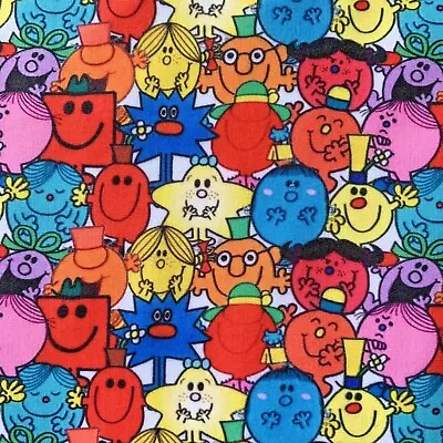 Offcut Mr Men Little Miss Children Mr Strong Polycotton Fabric Character • £3