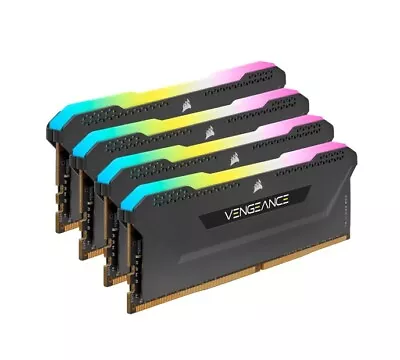 (LS) Corsair Vengeance RGB PRO SL 32GB (4x8GB) DDR4 3200Mhz C16 Black Heatspread • $233.44