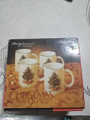 Vintage Origins Christmas Mugs Made In China Set Of 4 New In Box • $25
