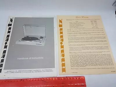 Vintage Marantz Record Player Turntable Handbook Of Instructions • $19.95