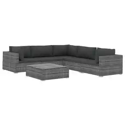 6-Piece Outdoor Lounge Set Garden Patio Sofa Wicker Rattan Furniture Setting • $982.46