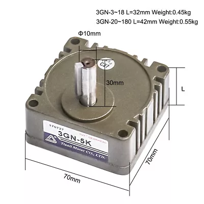 3GN Reducer 3-180K Gearbox 8mm Output Shaft For Induction AC 110V 220V 40W Motor • $49.99