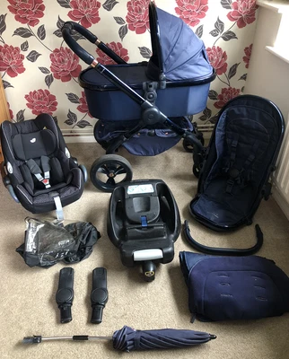 £255 • Buy ICandy Peach Midnight Blue Limited Edition Travel System 3 In 1 Pushchair
