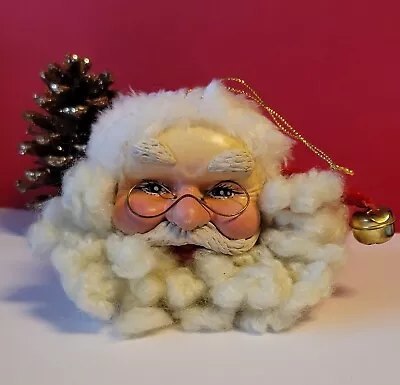 Vintage Santa Claus With Glasses Head Ornament • $9.95