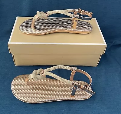 Michael Kors Holly Jelly Sandal Merallic Pvc Sn:40S8HOFA1Q Rose Gold Size 6M • $100