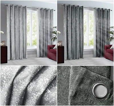 £23.99 • Buy Pair Of Thick Thermal Blackout Curtains Eyelet Ring Top Window Curtain & Drapes