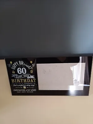 Happy Birthday 60th Photo Frame Black • £3