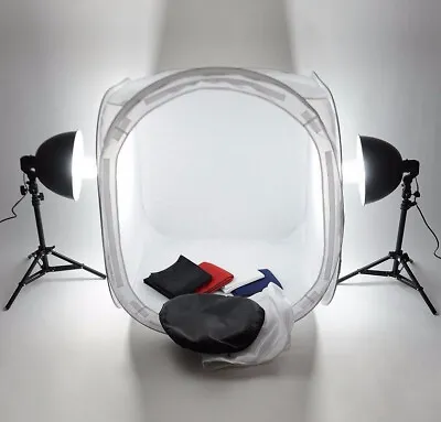 80cm Studio Photography Quality Soft Box Light Photo Tent Cube 4 Color Backdrop • £22.99