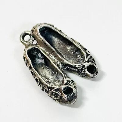 Vintage Sterling Silver Pair Of Slippers Charm Shoes • $14.95