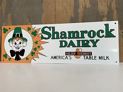 Shamrock Dairy Milk  Ice Cream Vintage Style Metal Sign • $20