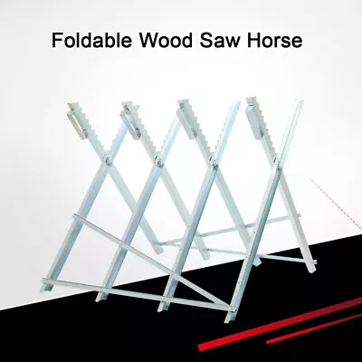 Saw Horse Log Holder Heavy Duty Chainsaw Woodworking Metal Serrated Holder • £55.63