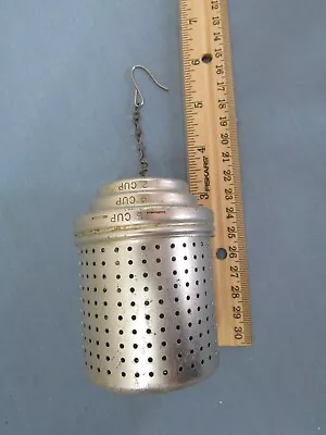 Vintage Aluminum Tea Ball Infuser Strainer With Chain & Hook • $6.99