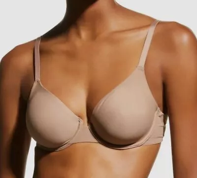 $75 Simone Perele Womens Brown Solid Multiposition Underwire Molded Bra Size 32E • $24.38