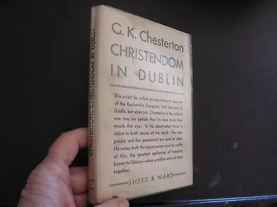 1st Ed Christendom In Dublin G K Chesterton 1933 Ireland Eucharistic Congress • $65