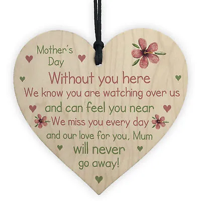 Memorial Gift For Mum On Mothers Day Wooden Flower In Memory Plaque For Mum • £3.99
