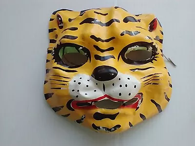 1970's Vintage Plastic Tiger Halloween Mask • $35