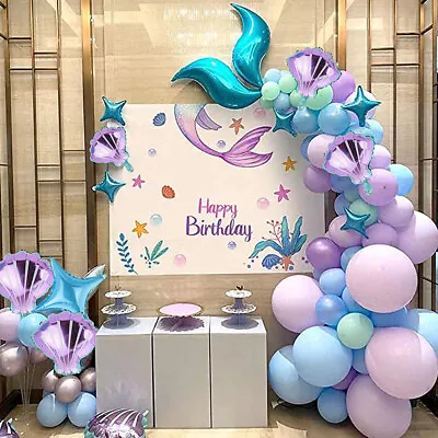 £9.19 • Buy 87Pc Mermaid Tail Birthday Baby Shower Balloon Garland Arch Party Decoration Set