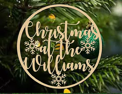MDF Custom Christmas Sign Hoop Personalised Name Wooden Wall Table Decoration • $29.99