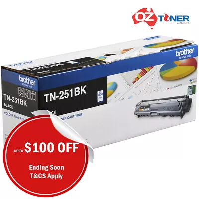 Brother Genuine TN251 BLACK Toner For HL-3150CDW/MFC-9140CDN/MFC-9335CDW/9340CDW • $153.83