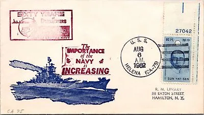 8.6.1962 - 60 Years Of Destroyers - USS Helena - F39949 • $3.99