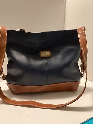 Vintage Marlo Blue And Brown Leather Purse CLEARANCE PRICE • $25.50