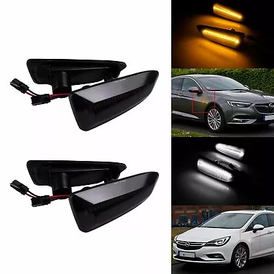 Pair Smoked Side Indicator LED Repeater Light For Vauxhall Astra J K Crossland X • $14.80