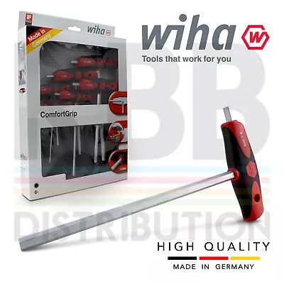 Wiha L Key With T Handle Hex Driver Set Comfort Grip Metric 2.5mm 8mm 26247 • £28.99