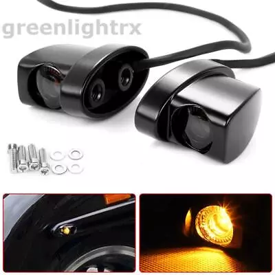 2X LED Motorcycle Turn Signals Mini Indicator Amber Blinker Light Lamp Universal • $19.98