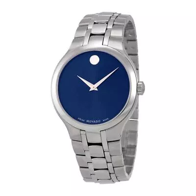 Movado Blue Dial Mens Steel Watch 0606369 • $350