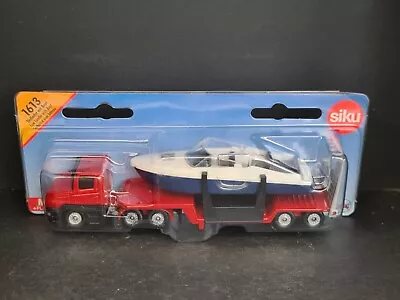 £12.95 • Buy SIKU 1613 Miniature LOW LOADER 15cm Long + SPEEDBOAT 10cm - Diecast & Plastic