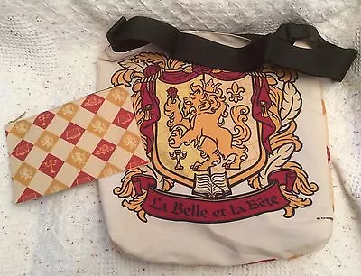 Disney Beauty & The Beast La Belle Et La Bete Crest Tote + Zip Pouch Cream • $51.95