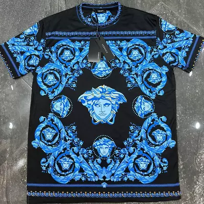 Men's Versace T Shirt Black / Blue American All Size Short Sleeve ETERNITY • $59.01