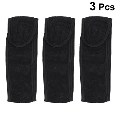 Stretch Spa Headband Stretch Towel Headband 3X Black Headband Make Up Beauty • £8.45